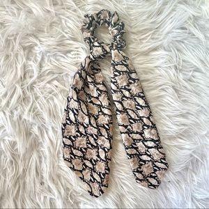 Tan Snake Print Chiffon Scrunchie Hair Tie